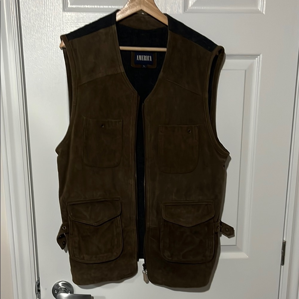 Brown suede Men's Vest